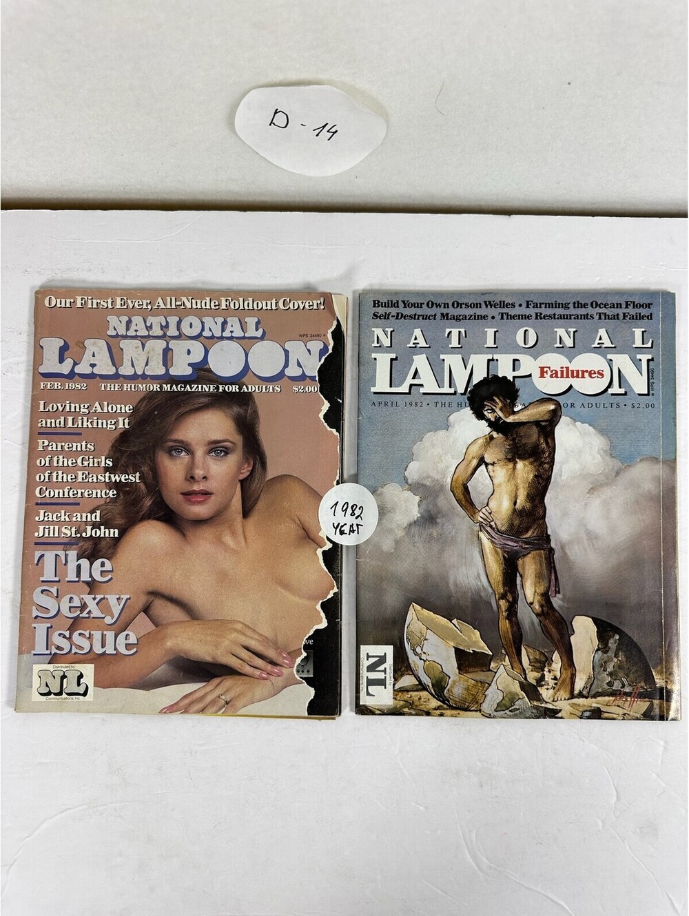 Lot of 2 Vintage National Lampoon Magazines Feb & April‎ 1982 D-14